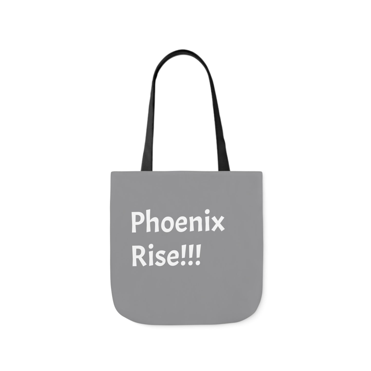 Grey: RH Logo: White Font: Phoenix Rise: Canvas Tote Bag, 5-Color Straps