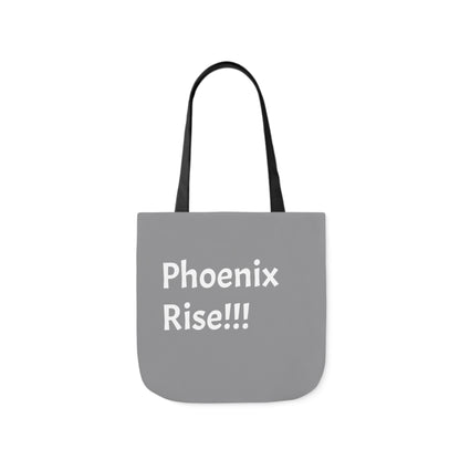 Grey: RH Logo: White Font: Phoenix Rise: Canvas Tote Bag, 5-Color Straps