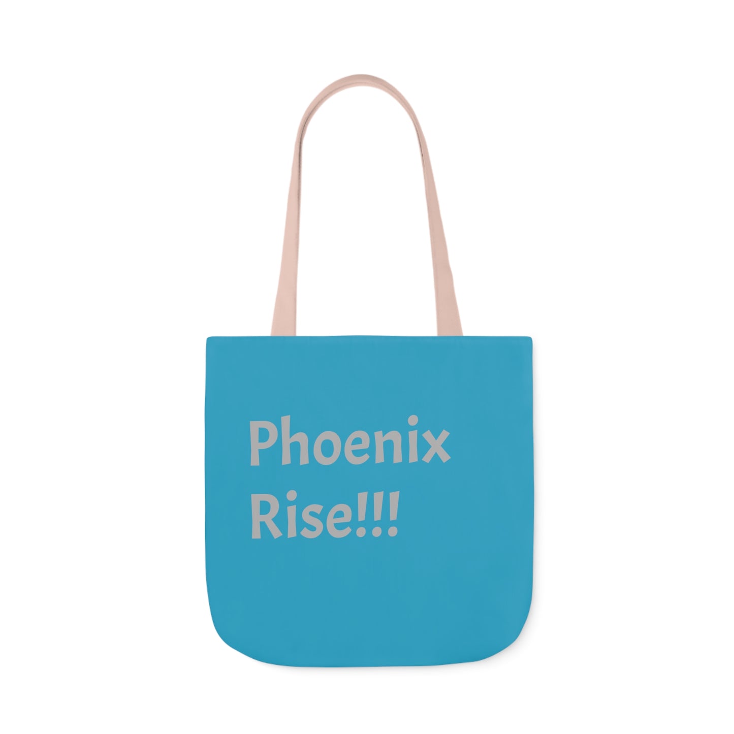 Turquoise: RH Logo: Grey Font: Phoenix Rise: Canvas Tote Bag, 5-Color Straps