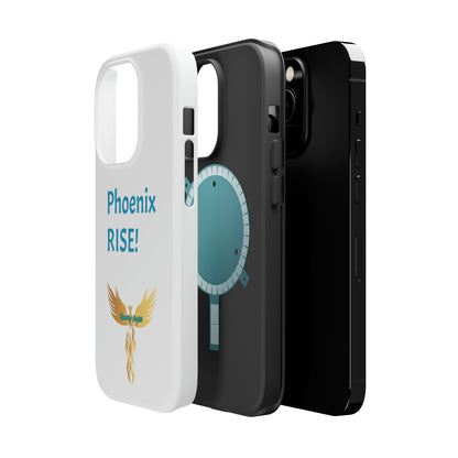 Phoenix Rise: White: Turquoise Font: MagSafe Tough Cases