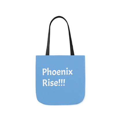 Light Blue: RH Logo: White Font: Phoenix Rise: Canvas Tote Bag, 5-Color Straps