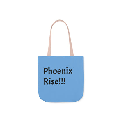 Light Blue: RH Logo: Black Font: Phoenix Rise: Canvas Tote Bag, 5-Color Straps